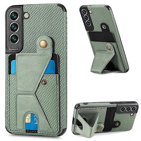 Phone case För Galaxy S22 Ultra Läder Phone case Stötsäker Telefonhållare Kortplats Multifunktionell green