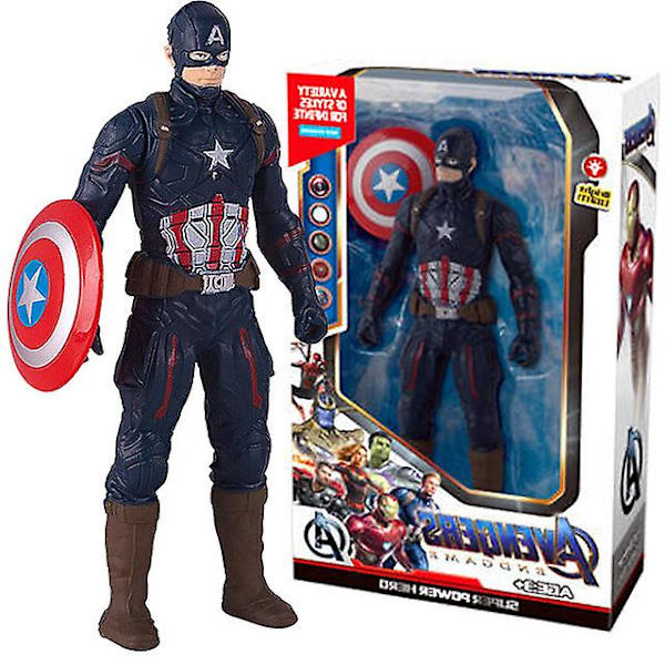17 cm Marvel Spiderman Hulk Ironman Anime Action Figur Leksak Julklapp Pvc rörliga leder Luminous Doll Collection Modell Leksaker C with box D-17cm