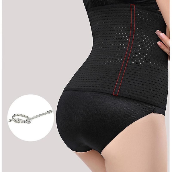 Kvinnor Waist trainer Korsett Bälte Under Kläder Sport Mage Kontroll Long Torso Shapewear BLACK 5XL