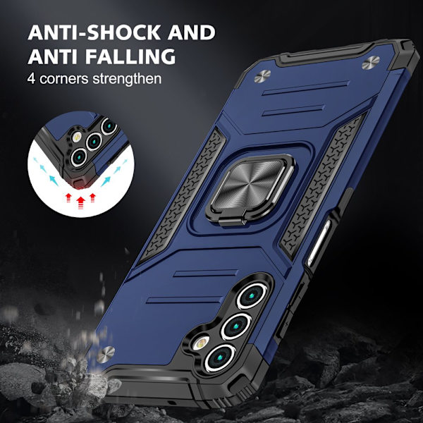NIFFPD Galaxy A13 Case, Samsung A13 Case Ring Kickstand Hårt PC Mjukt TPU cover för Samsung Galaxy A13 5G Svart blue