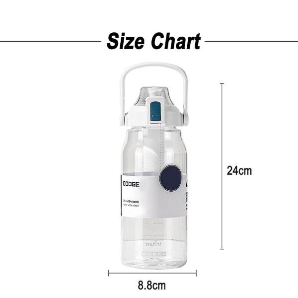 Vattenflaska - Läckagesäkra Bpa-fria vattenflaskor, låsfunktion och fällbart lock, dricksvattenkoppar White 1000ml