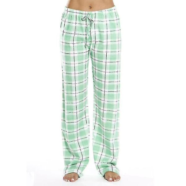 Mjuka flanellrutiga pyjamasbyxor för män green XL