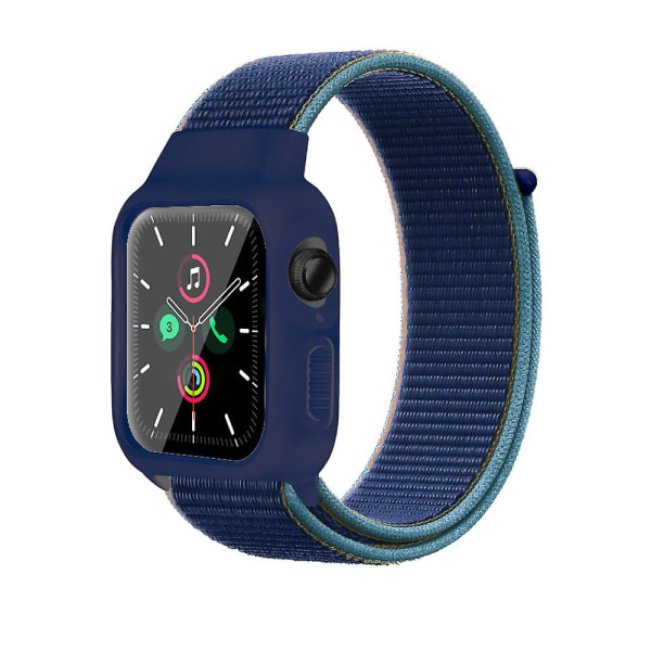 Nylon för Aapple Watch Armband Apple Iwatch Integrated Strap 4567se Apple Strap#tyx005 DarkNavyBlue 42or44or45MM