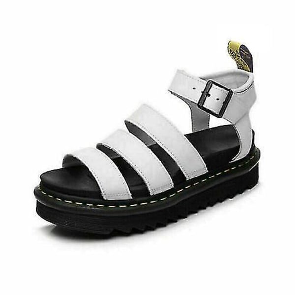 Kvinnors Chunky Sandaler Tjock sula Strappy Block Flatforms Skor Sommar Ny storlek White UK7.5EU41