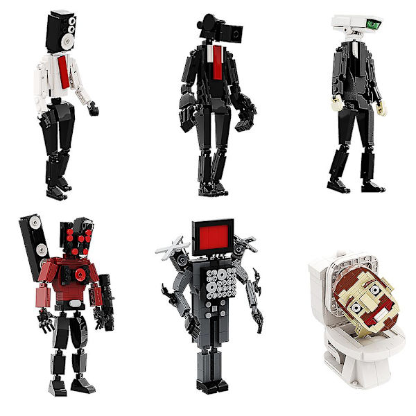 Gobricks Moc Skibidi Toalett Man Monitor Byggklossar Speakerman Ljud- och kameramannen Skidvideo Eyelet Kamera Man Leksaker T2