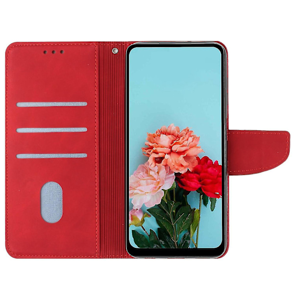 För Samsung Galaxy A14 5g Phone case Magnetstängningsställ Flip Enfärgad Pu-läder skyddande cover Red