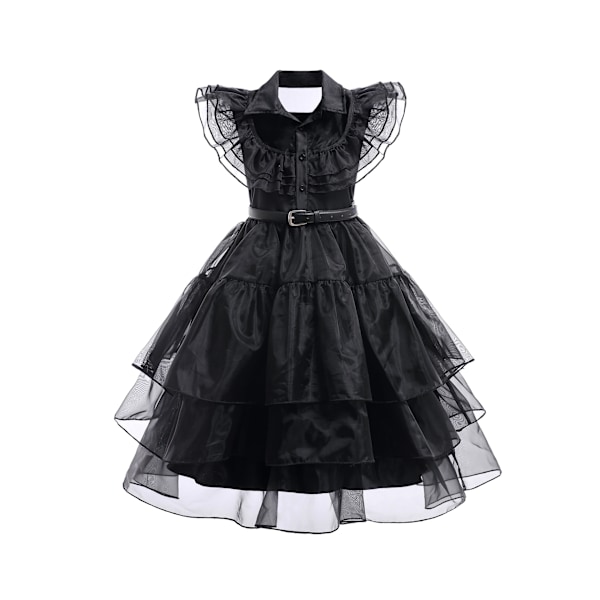 2023 Onsdag Svart klänning cosplay kostym Halloween Adams prinsessklänning cos kläder A73 black bag 110cm