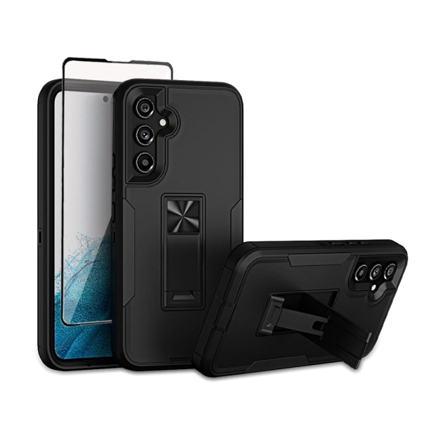 Xhy Samsung Galaxy A54 5G- case med skärmskydd och magnetiskt bilfäste Kickstand Militärklass helkropp dubbellager Drop Rugged Dura black