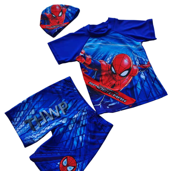 Baddräktsset för pojkar Blue Edition TH Spider Man M-90-105CM