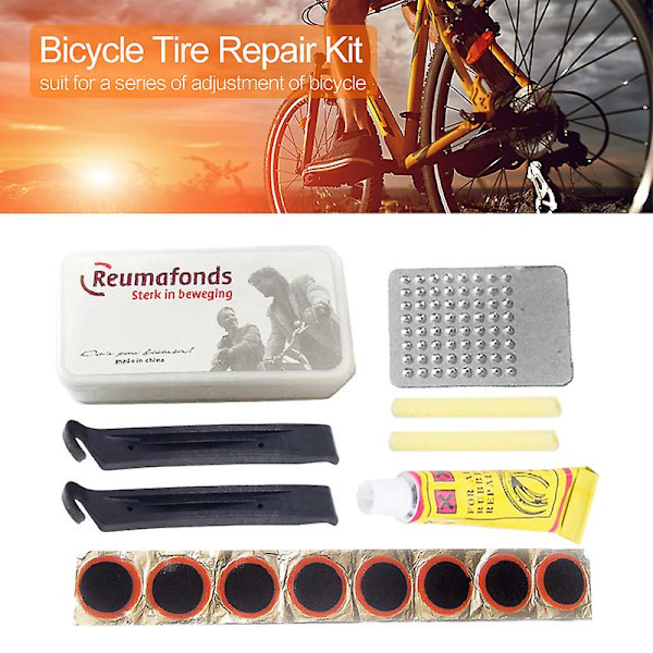 Cykelreparation av platt däck Gummilapp limspak Set Mountainbike Cykelreparationsverktyg Däckfix Reparationssats Mender Cykeldelar 3pcs -