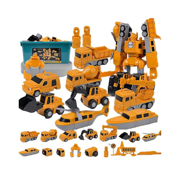 Magnetiska transformerande ingenjörsbilar monterade leksaker Engineering 8 pieces none
