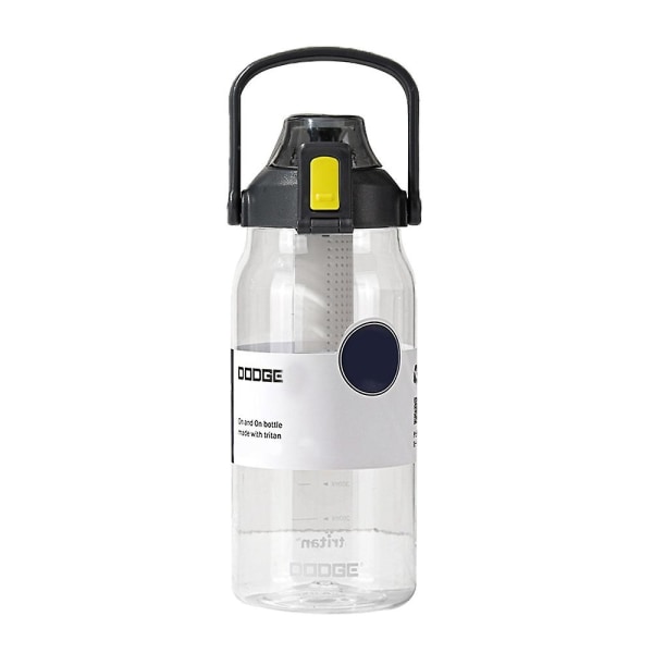 Vattenflaska - Läckagesäkra Bpa-fria vattenflaskor, låsfunktion och fällbart lock, dricksvattenkoppar Black 1000ml