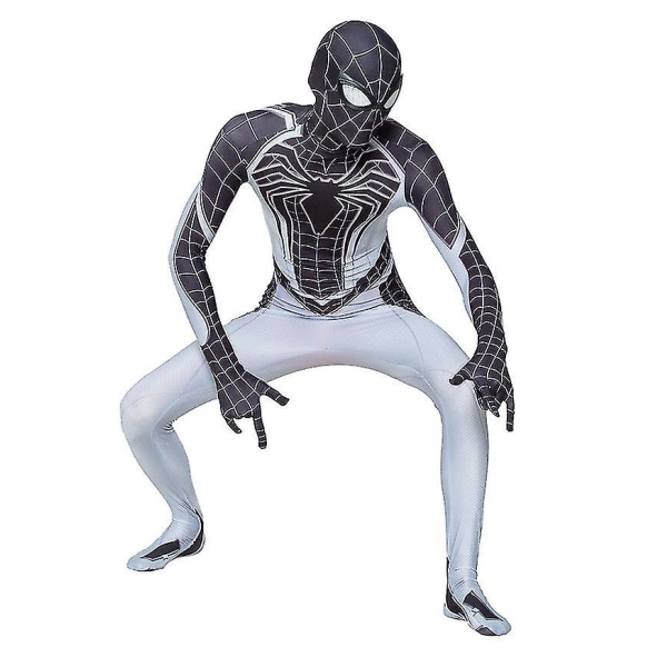 Spiderman Cosplay Negativ Kostym Kostym Superhjälte Barn Vuxen Bodysuit 110 Kids (100-110cm)