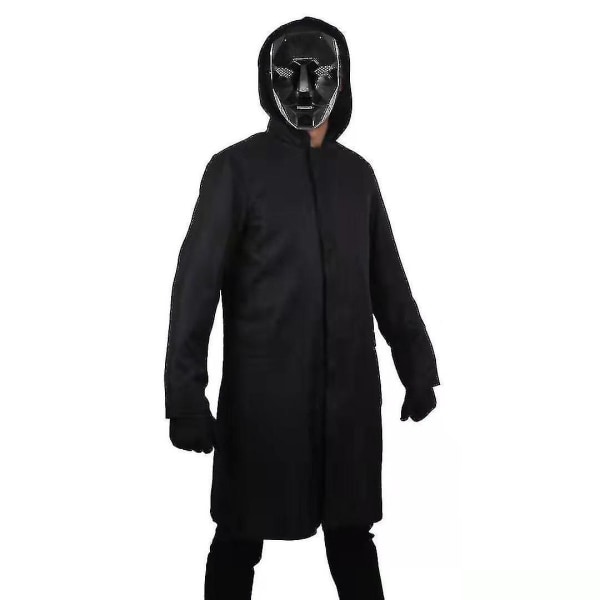 Squid Game Cosplay Jumpsuit Boss Coat Mask Handskar omgång sex Samma skurk Röd kostym Vuxen Barn-r Set 1 M(165cm-175cm)