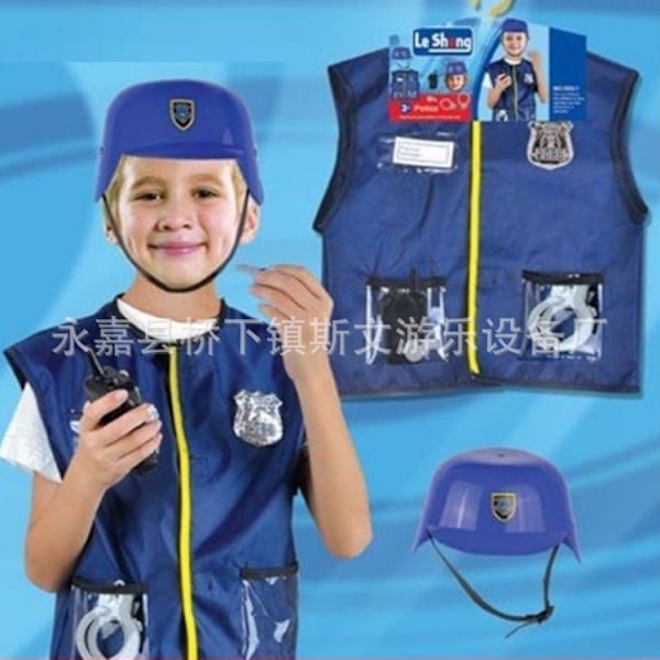 Halloween-kostym barnrollspel brandman kostym lek hus festivalföreställning kläder en-delad leverans Steel cap Police suit