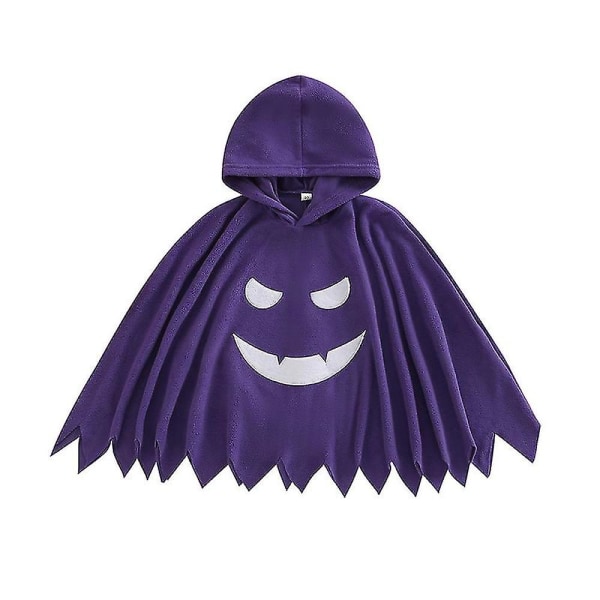 Halloween Barn Pojkar Flickor Kappa Vår Höst Huva Spöke Ansiktsmönster Kostymer Cosplay Rollspel Barn Semester outfit purple 24M