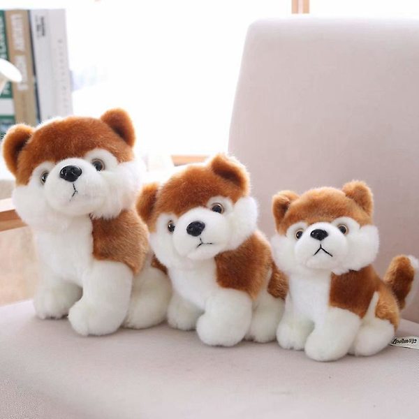 Söt simulering valp hund plysch leksak dockor för barn Husky Akita St. Bernard 28cm C none