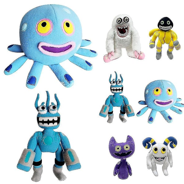 My Singing Monsters Plyschleksak Mjuk och gosig monsterfyllda plyschdockor dockleksak för barn och fans av skräcken Sångspel Födelsedagspresenter C