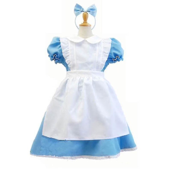 Halloween Maid Kids Lolita Fancy Dress Cosplay Kostym 130cm