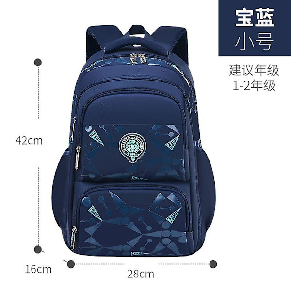 Klass 3-6 vattentät barn skolväskor pojkar grundskole ryggsäckar ortoped högstadie skolväska mochila infantil Dark blue small