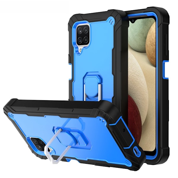 Case för Samsung A12 5G Case, Galaxy A12 Case, Allytech Slim Fit Rugged 3-lagers stötsäkert skydd Hybrid Kickstand Phone case Cover för black+blue