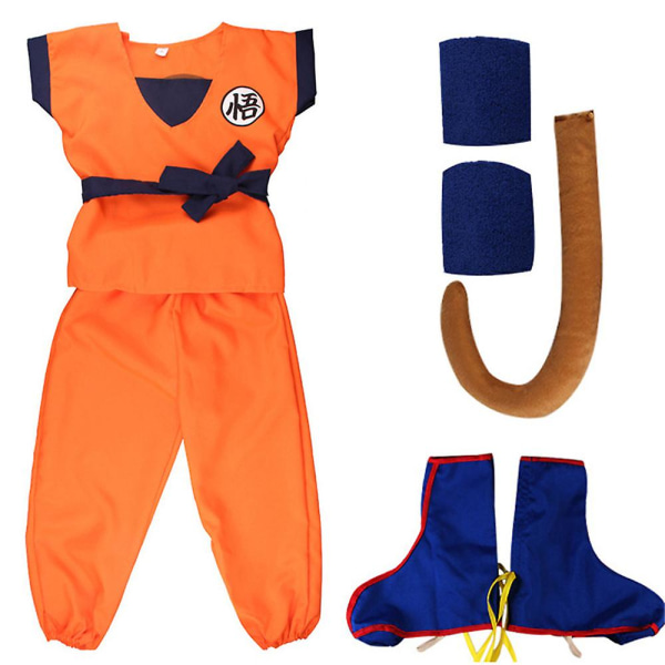 4-11 år Barn Pojkar Flickor Dragon Ball Anime Son Goku Cosplay Festkostymset Set Set 8-10 Years