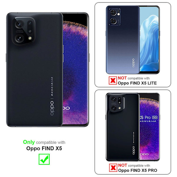 Oppo FIND X5 Cover Case - med blommönster och stativfunktion och kortfack FLORAL GREY FIND X5