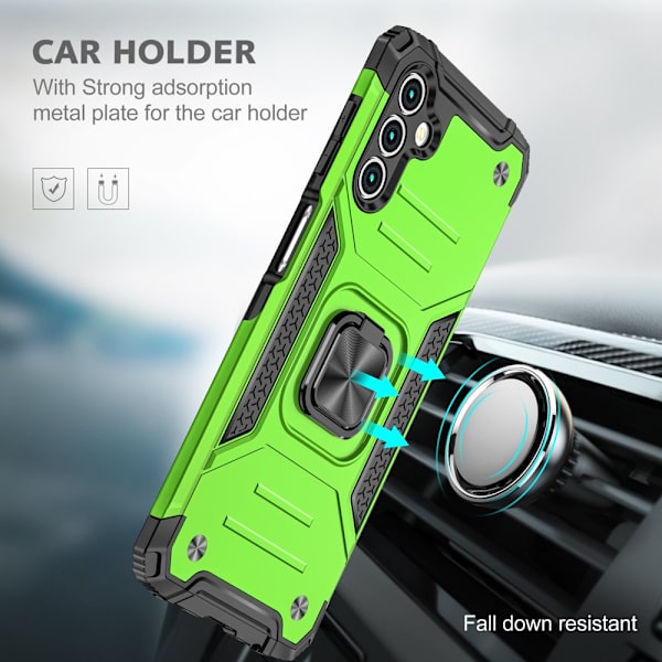 NIFFPD Galaxy A13 Case, Samsung A13 Case Ring Kickstand Hårt PC Mjukt TPU cover för Samsung Galaxy A13 5G Svart green
