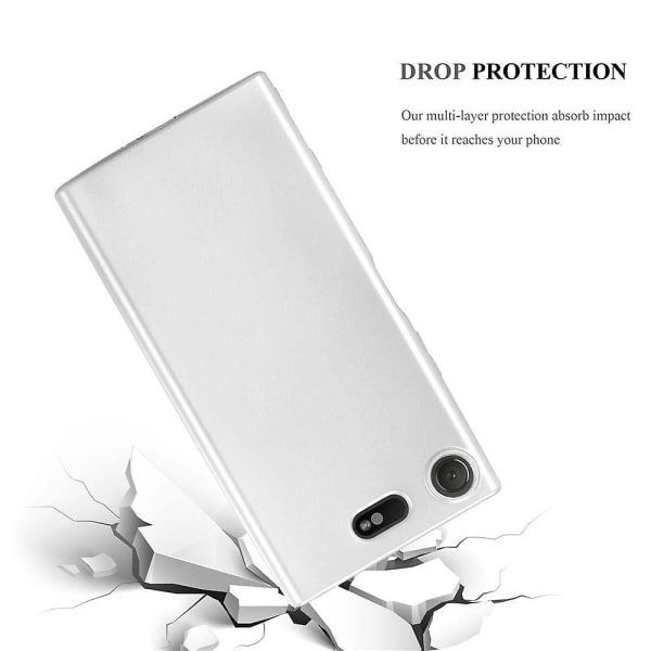 Sony Xperia XZ1 COMPACT Hülle Handy Cover TPU- case - Matt metallisk design METALLIC SILVER Xperia XZ1 COMPACT