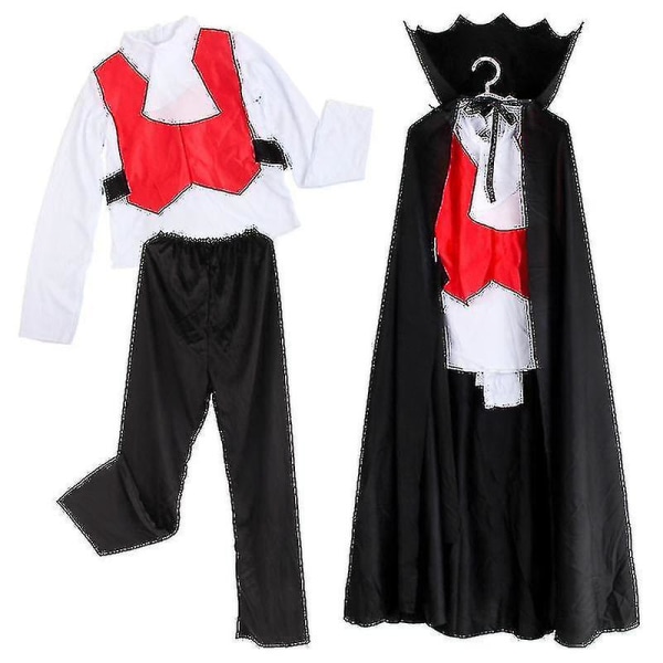 Barn unisex halloween vampyr kostym Set med Cape mantel