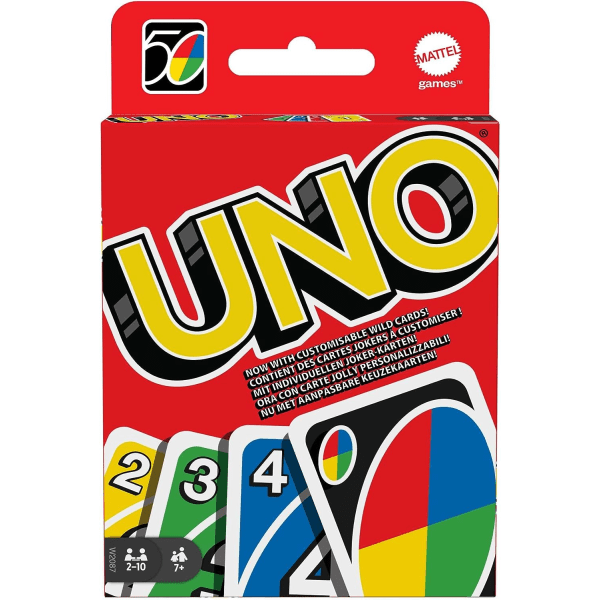 UNO kortspel och brädspel, lämplig för 2 - 10 spelare, kortspel och brädspel från 7 år och uppåt