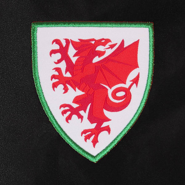 Wales Cymru Boys Jacka Dusch Vindjacka Barn FAW OFFICIELL Fotbollspresent Black 8-9 Years