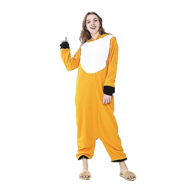 Unisex Aldult djurkaraktärskostym Pyjamas Orange Fox Pyjamas_a L