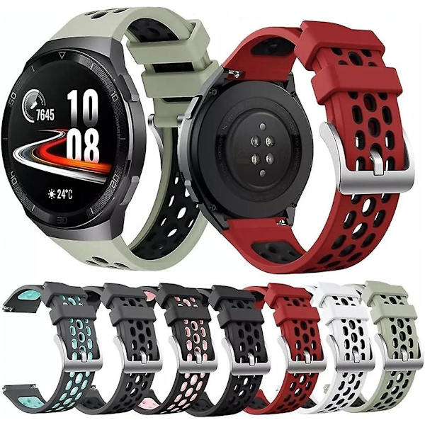 Klockarmband För Watch Gt 2e Smart Watch Band Ersättning för Gt2e Gt2 E Armband 22mm Watch Armband ( färg Grå Svart Storlek För Gt2e Light Green Black For GT2e