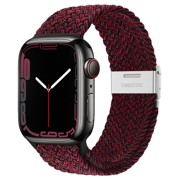 Lämplig för apple watch band Svart med rött #42/44/45mm