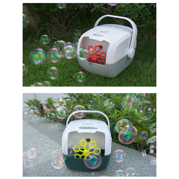 Bärbar automatisk bubbelmaskin för barn utomhus bakgård/sommarfödelsedagsfest Blue Rechargeable Rechargeable none