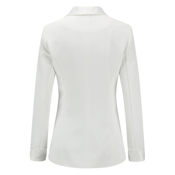 Yunclos kvinnors 2-delade kontorsdräkt dam affärsdräkt Set Slim Fit kavaj och byxor White S