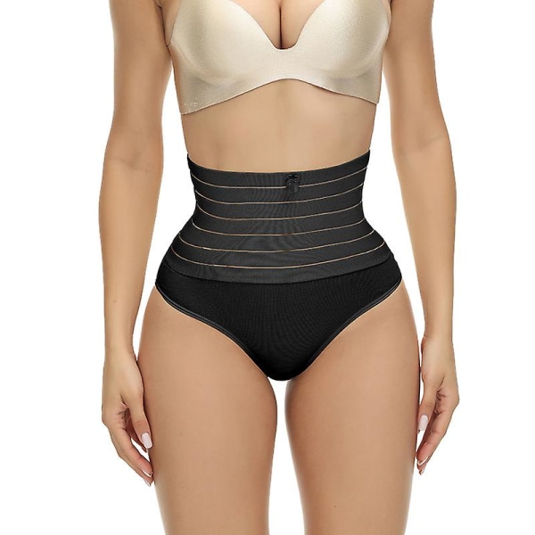 String Gainant Femme Culotte Gainante Thong Gaine Amincissante Taille Haute Trosa Invisible Minceur Ventre Plat Culotte Black XL