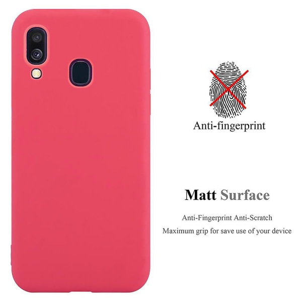 Samsung Galaxy A40 Hülle Handy Cover TPU- case - matta färger CANDY RED Galaxy A40