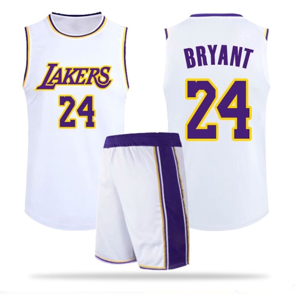 NBA Basketball Uniform LAL Rundhals-Vit Kostym-Nr. 24 Kobe Children 2XL/30 yards (155-160cm)