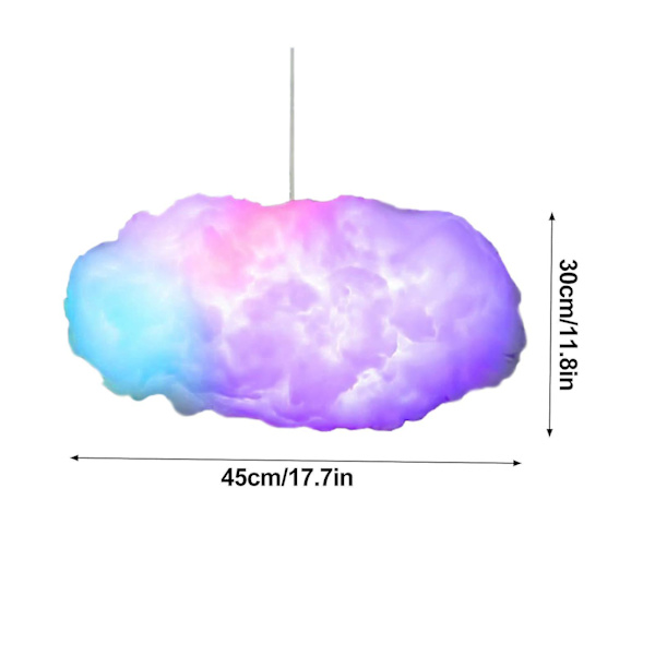 3d Cloud Lightning Cloud Lampa Musik Multi Lightning Variabelt ljus Trådlös Fjärrkontroll Sovrumslampa 11.8*17.7In none