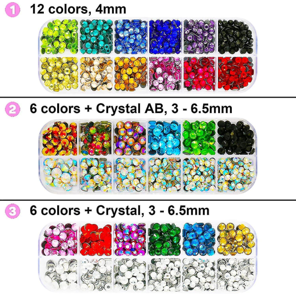 Rhinestone Setter, Applicator Toolkit, Hot Fixed Wand Bedazzler Kit, 4080st, Ab Crystal, Clear, 14 färger, 7 tips, 4 Gems storlekar, pincett, null none
