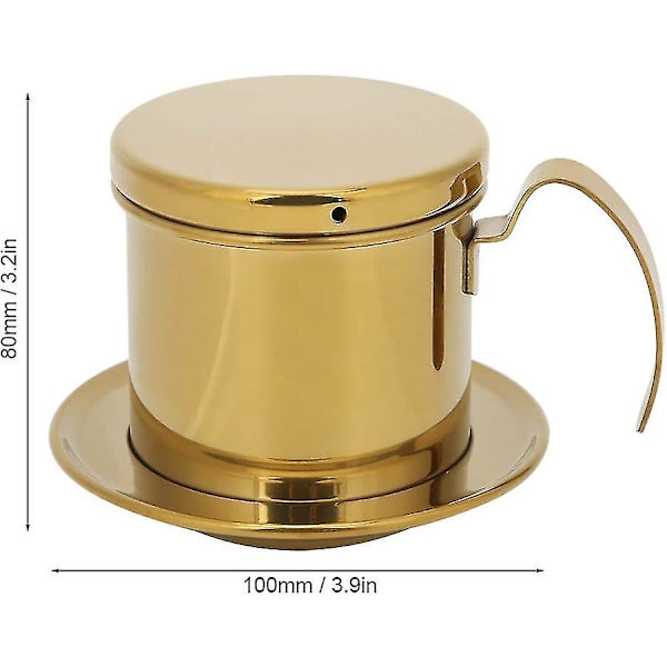 Vietnamesisk kaffefilterhållare - Kaffefiltermaskin i guld (10 x 8 cm) null none