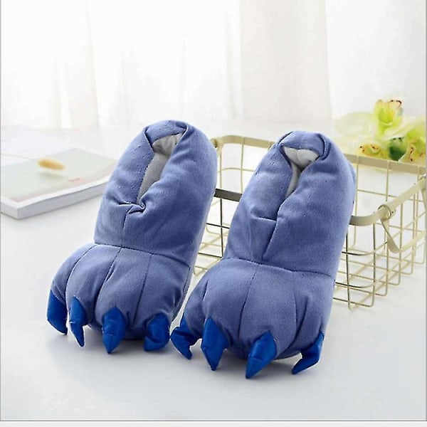 Paw Tofflor Fuzzy Stuffed Animal Claw Skor Roliga Cosplay-kostymer för tonåringar Vuxna 27-44 Blue L