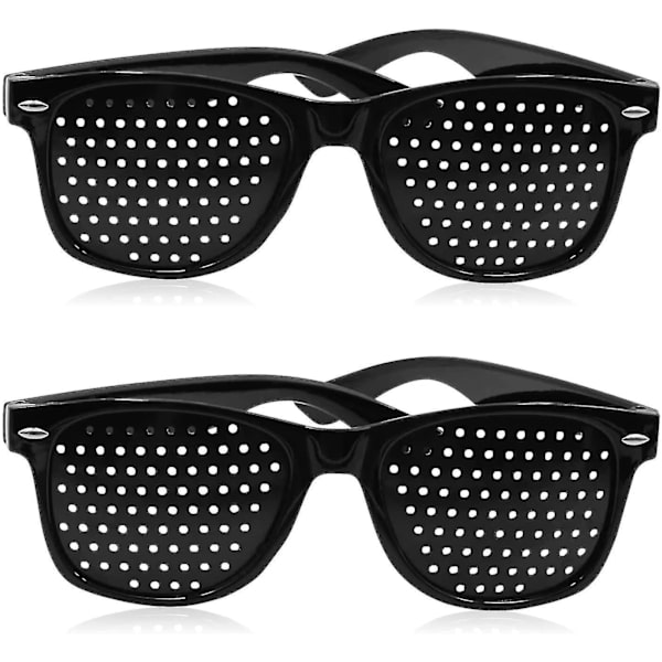 Pinhole glasögon för att förbättra synen, svarta unisex synförstärkande pinhole glasögon (svarta, 4 st)