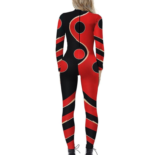 Kvinnor Halloween Cosplay Kostym Jumpsuit Body Abstrakt Catsuit Fancy Dress Tmall S Red Black