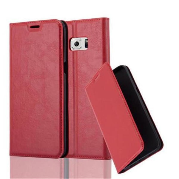 Samsung Galaxy S6 EDGE PLUS Cover Case Case - med stativfunktion och kortplats APPLE RED Galaxy S6 EDGE PLUS