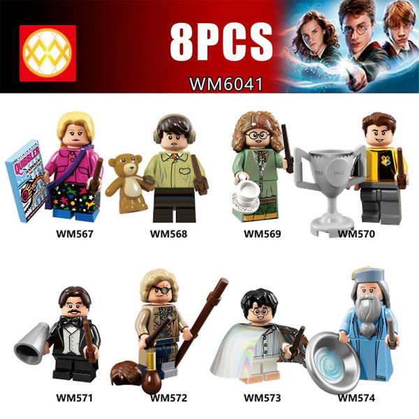 8st Harry Potter-serien minifigurer byggklossar kit, monterade mini actionfigurer Leksaker Set Presenter för barn fans null none