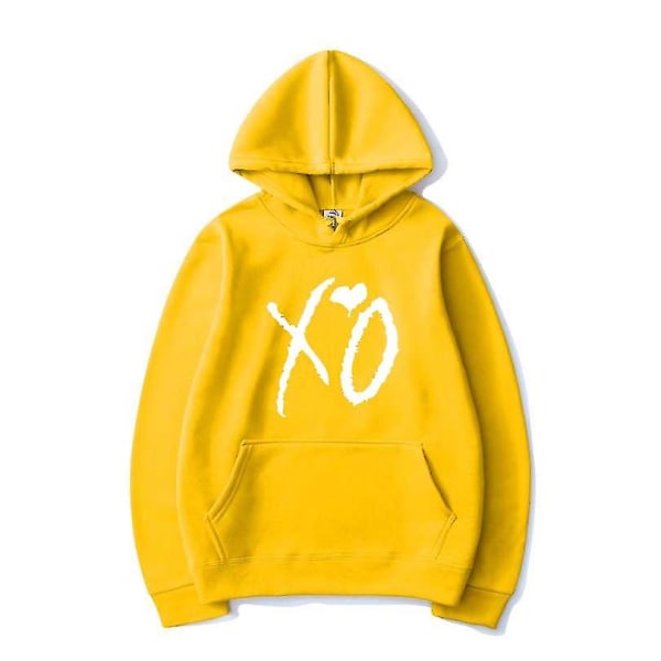 The Weeknd Printed huvtröjor Xo Mode Print Huvtröja Herr Kvinnor Harajuku Hip Hop Pullover Hoodie Toppar Yellow 02 XL