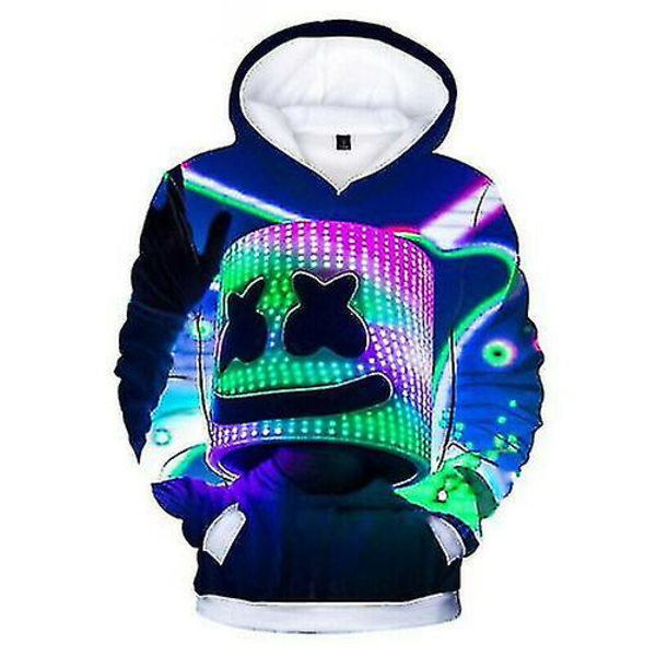 Barn Flickor Pojkar Marshmello Neon Dj 3d printed Luvtröjor Sweatshirt Coat Pullover